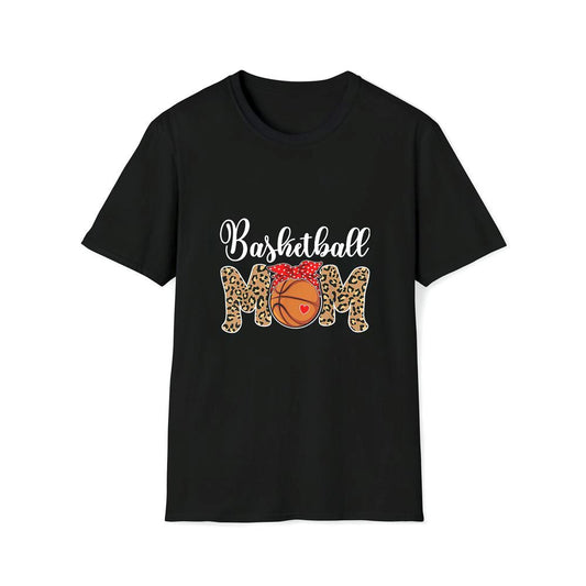 Basketball Mom Leopard Messy Bun Game Day Funny Mother's Day T Shirt, Mother's Day T shirt, Mothers Day Tee, Mother's Day Gift