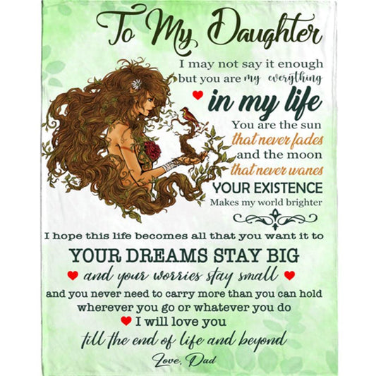 Personalized To My Daughter You Are My Everything Gift Ideas From Dad Blanket, Mother's Day Blanket
