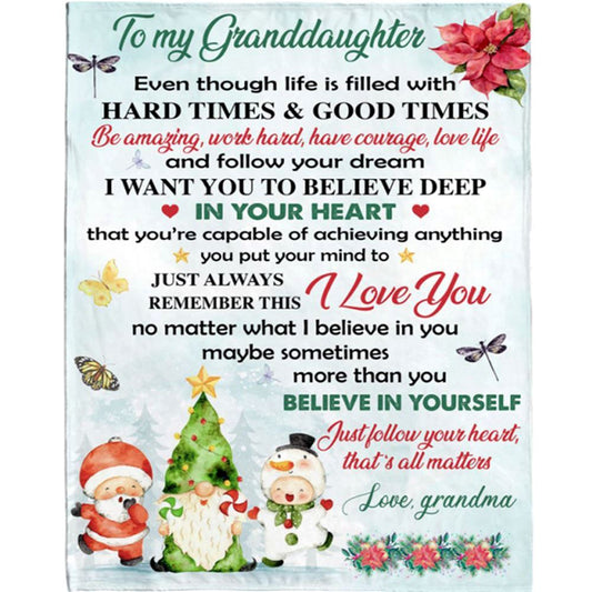 Personalized To My Granddaughter Grandma Love You Christmas Xmas Gift Ideas Blanket, Mother's Day Blanket