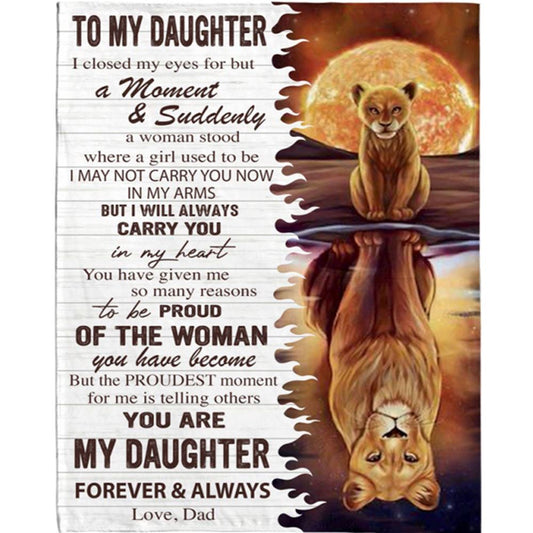 Personalized To My Granddaughter Grandpa Love You Lion Gift Ideas Blanket, Mother's Day Blanket