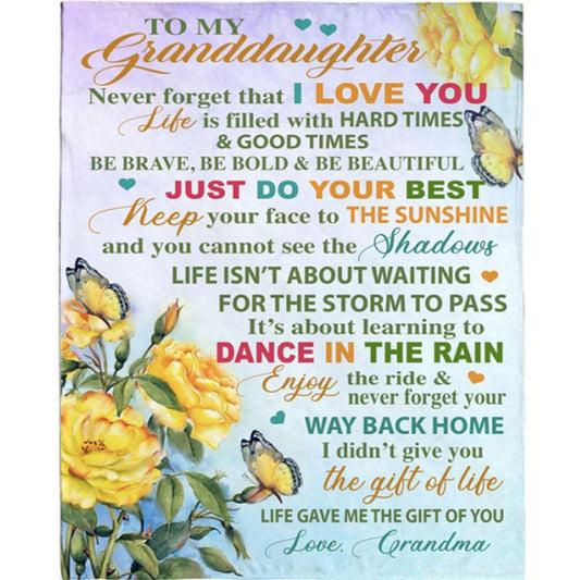 Personalized To My Granddaughter I Love You Gift Ideas From Grandma Blanket, Mother's Day Blanket