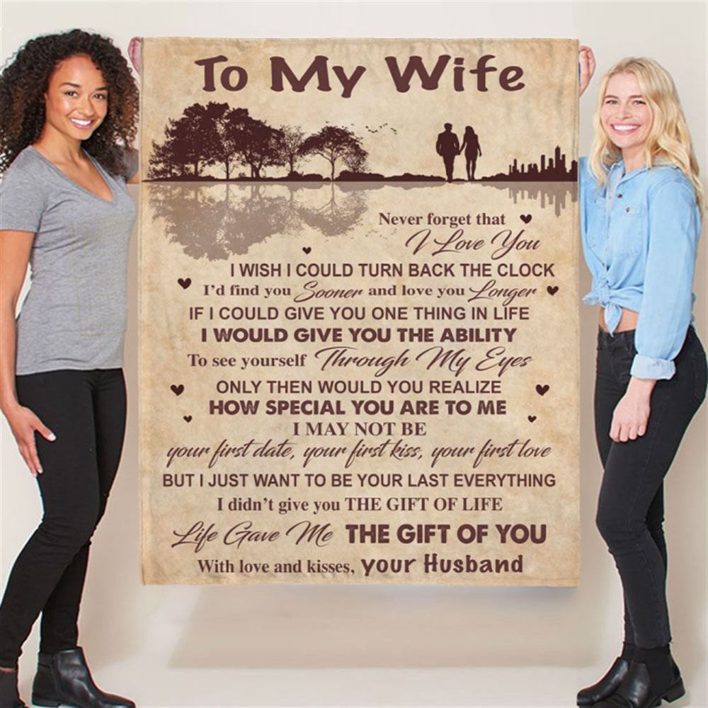 Personalized To My WifeI Love You Husband Guitar Tree Gift Ideas Blanket, Mother's Day Blanket