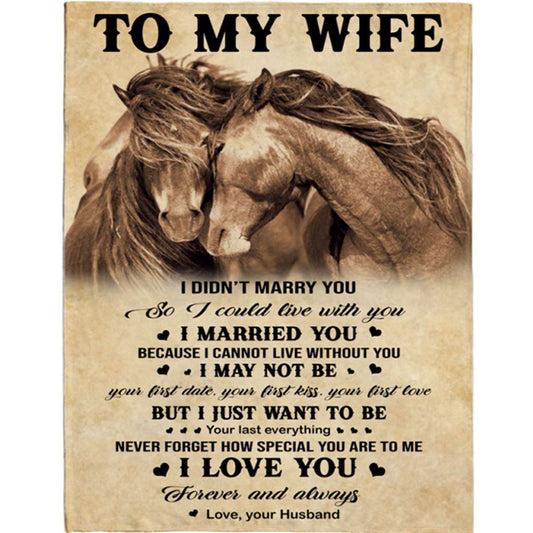Personalized To My Wife I Love You Gift Ideas From Husband Horse Blanket, Mother's Day Blanket