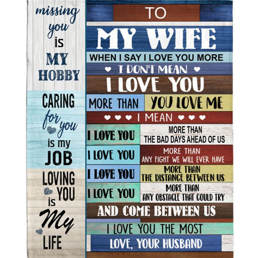 Personalized To My Wife I Love You More Than Bad Days Ahead Us Obstacle The Most My Life Fleece Blanket, Mother's Day Blanket