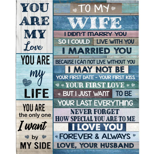 Personalized To My Wife I Married You Not Live Without You Special Love Forever Always Fleece Blanket, Mother's Day Blanket