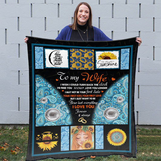 Anniversary Gift For Wife, Sunflower Hippie Blanket, First Anniversary Gifts For Wife, Valentine Day Gift For Wife