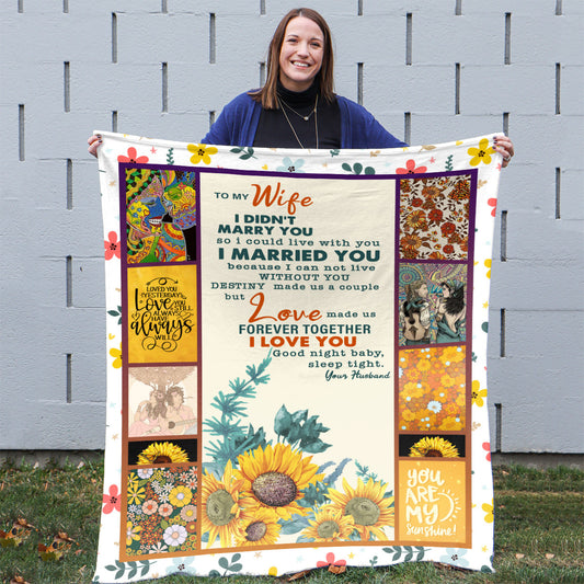 Best Anniversary Gift For Wife, Sunflower Hippie Blanket, First Anniversary Gifts For Wife, Birthday Present For Wife