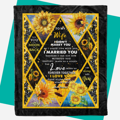 Birthday Gift For Wife,  Birthday Gift Ideas For Wife, Sunflower Butterfly To My Wife Blanket, Valentine Day Gift For Wife