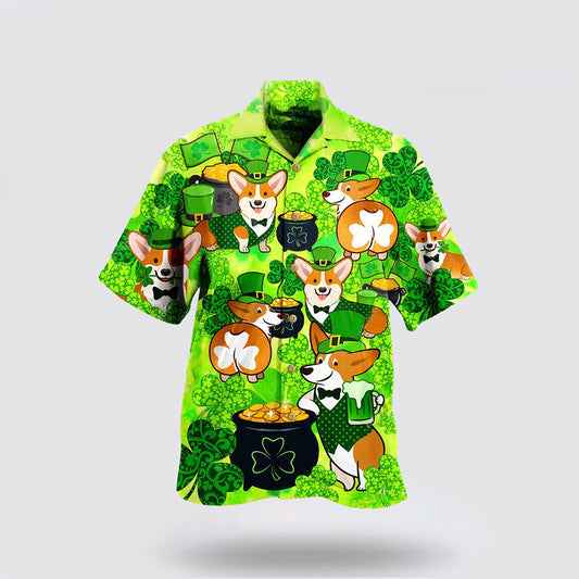 Corgi Patrick's Day Hawaiian Shirt Hoodifize