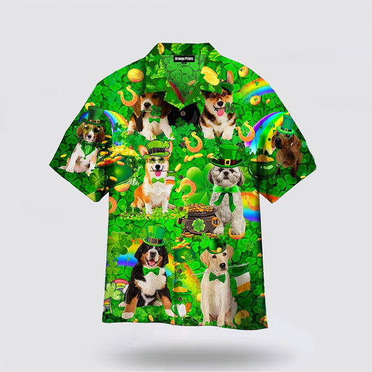 Dog Love Irish Patricks Day Hawaiian Shirt Hoodifize