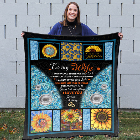First Anniversary Gifts For Wife, Sunflower Hippie Blanket, Anniversary Gift For Wife, Wife Birthday Gift Ideas