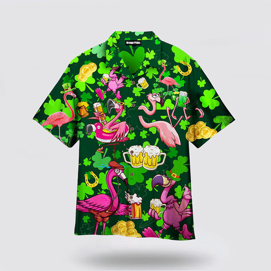 Flamingo And Beer Patrick's day Hawaiian Shirt Hawaiian Shirt For Men Hawaiian Shirt For Women Hoodifize
