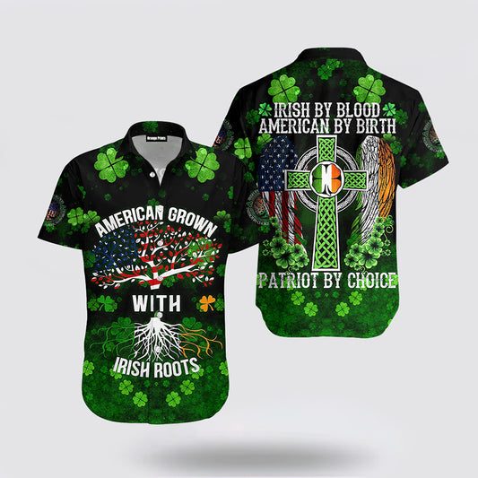 Irish By Blood American By Birth Patriot Patrick Day Hawaiian Shirt Hoodifize