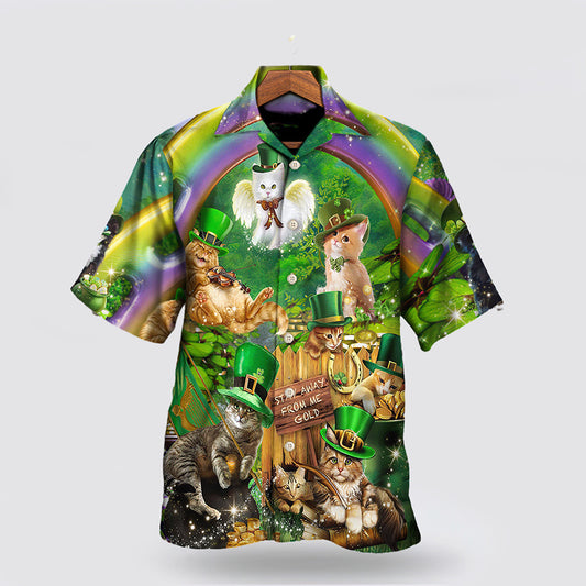 Irish Cat Happy St Patrick's Day Hawaiian Shirt Hoodifize
