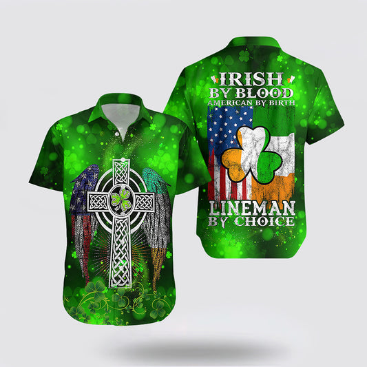 Irish Lineman St Patricks Day Hawaiian Shirt Hoodifize