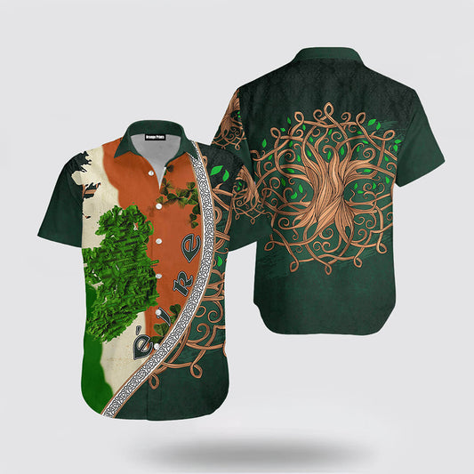Irish Saint Patricks Day Shamrock Tree Of Life Hawaiian Shirt Hoodifize