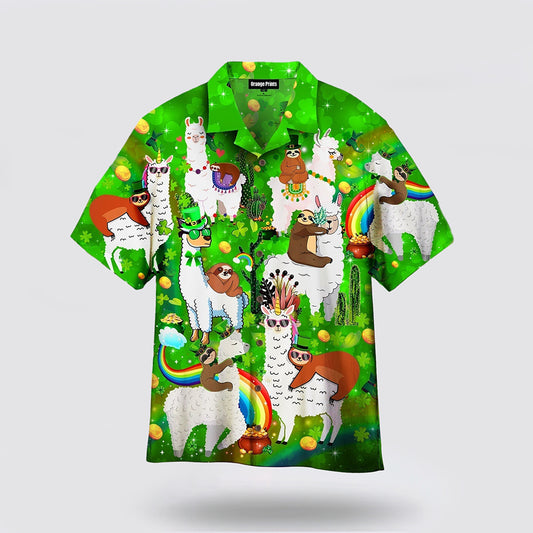 Llama And Sloth St Patricks Day Hawaiian Shirt Hoodifize