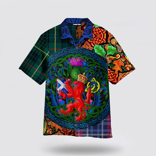 Scotland Rampant Lion With Thistle St. Patrick's Day Hawaiian Shirt Hoodifize
