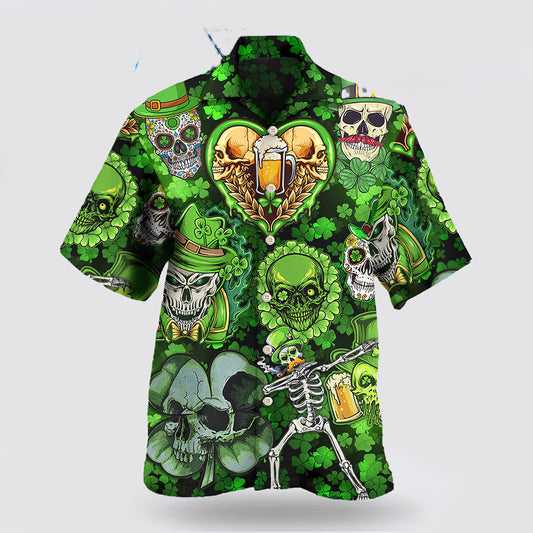 Skull St Patricks Day Art Hawaiian Shirt Hoodifize