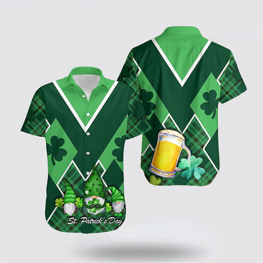 St. Patrick s Day Ireland Gnome Hawaiian Shirt Shamrock Hoodifize