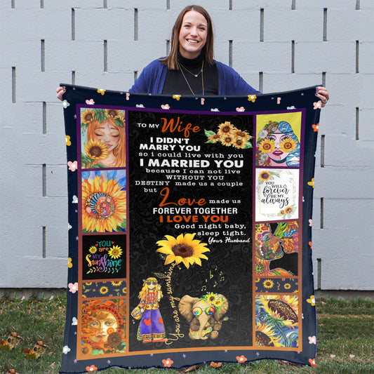 Sunflower Hippie Blanket, Birthday Gift For My Wife, Valentine Day Gift For Wife, First Anniversary Gifts For Wife