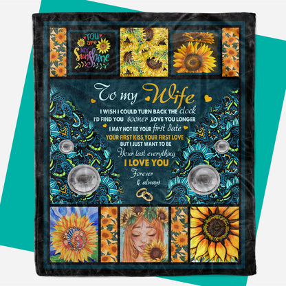 Sunflower Hippie Blanket, Valentine Day Gift For Wife, Birthday Present For Wife,  Anniversary Gifts For Wife