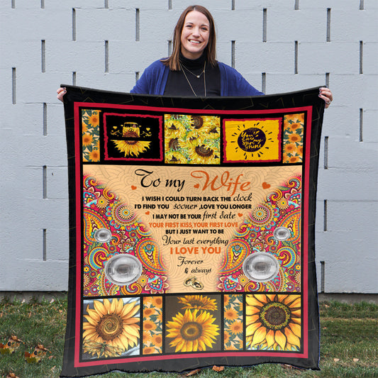 Valentine Day Gift For Wife, Sunflower Hippie Blanket, Birthday Gift For My Wife,  Birthday Gift Ideas For Wife