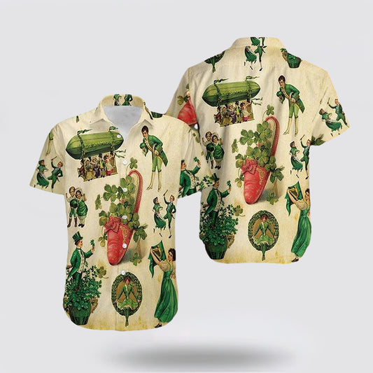 Vintage Girl Irish PatrickS Day Hawaiian Shirt Hoodifize