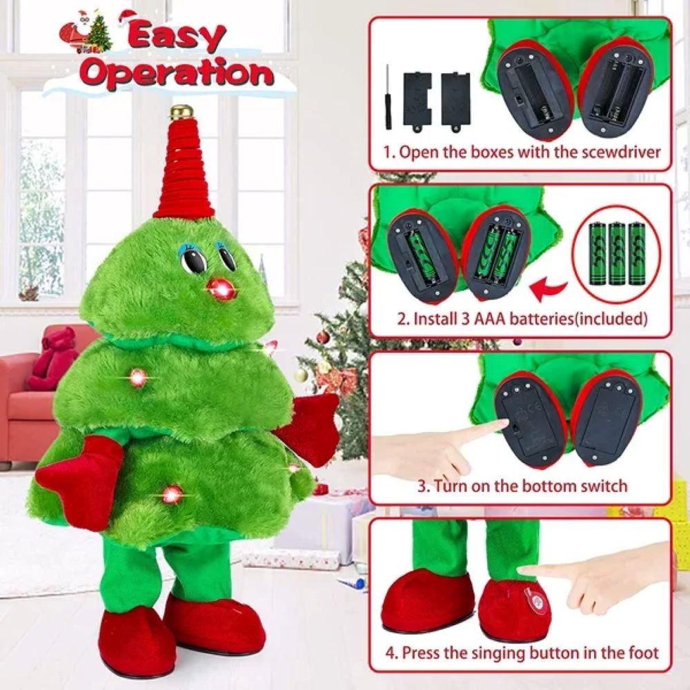 Sing and Dance Rock Christmas Tree Toy - Gift Ideas For Christmas 2024