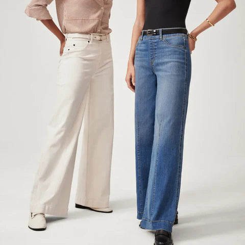 Seamed Front Wide Leg Jeans