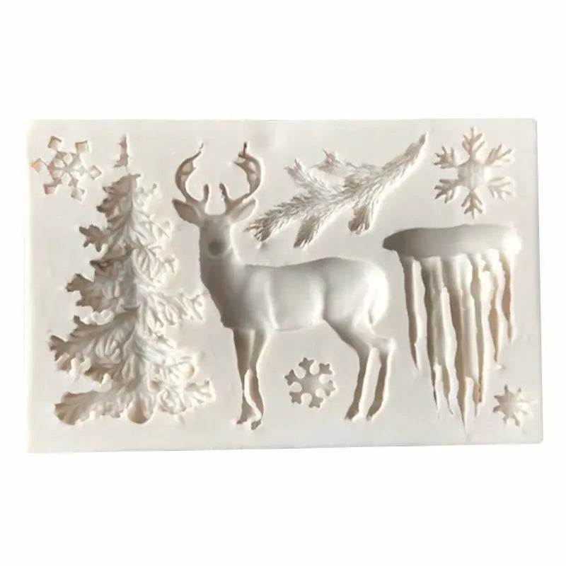 3D Christmas Elk Silicone Pastry Mold 1 