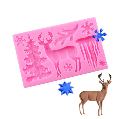 3D Christmas Elk Silicone Pastry Mold 2