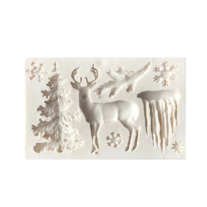 3D Christmas Elk Silicone Pastry Mold 3