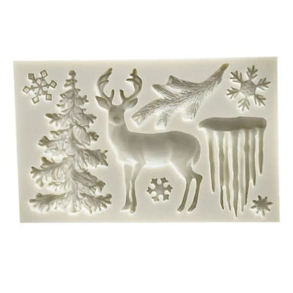 3D Christmas Elk Silicone Pastry Mold 4