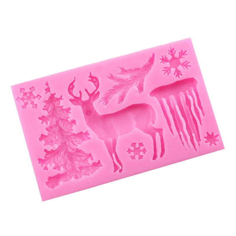 3D Christmas Elk Silicone Pastry Mold 5