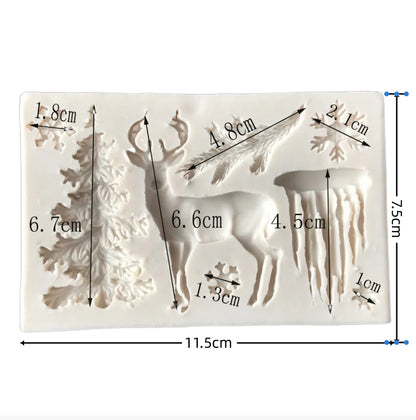 3D Christmas Elk Silicone Pastry Mold 7