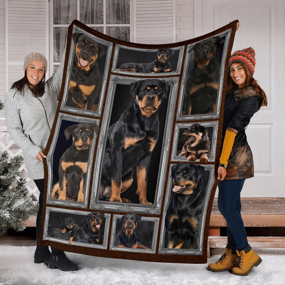 Rottweiler Throw Blanket, Christmas Blanket, Dog Blanket, Gift For Pet Lovers